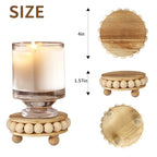 2 Pack Wood Riser, Risers for Decor，Pedestal Stand，Display Stand apply to Home Decor，Farmhouse Decor，Tiered Tray Decor(Brown, 4 Inches)…