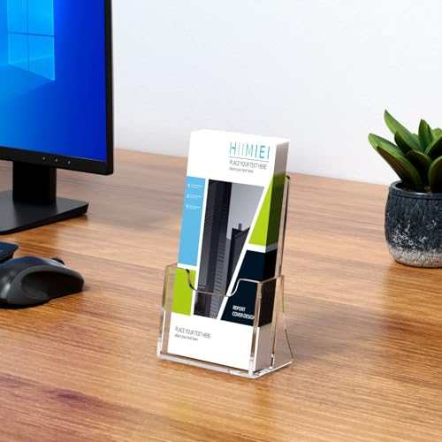 HIIMIEI 2 Pack 4 inch Wide Acrylic Brochure Holders for Pamphlets, Cards, Brochures, Magazines, Literature, Pamphlets Display Stand for Countertop - size: 4''x 6''