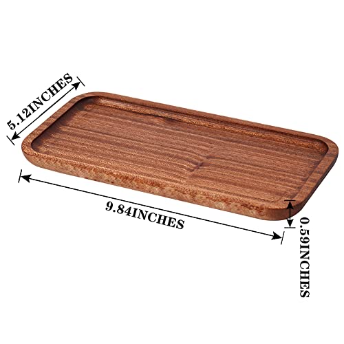 9.84in Wooden Vanity Tray, Bathroom Tray Countertop Organizer Tray for Candle Perfume Soap Dispenser Jewelry Keys