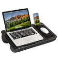 LAPGEAR Home Office Lap Desk with Device Ledge, Mouse Pad, and Phone Holder - Black Carbon - Fits up to 15.6 Inch Laptops - Style No. 91588 - color: Black Carbon, size: Home Office