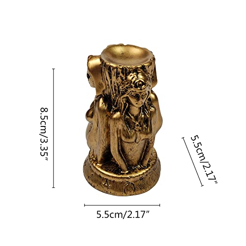 Witch Three Holy Crystal Ball Stand Sphere Display, Natural Healing Feng Shui Glass Orb Holder Base Statue Decoration, for 30mm-80mm Sphere - style: Witch Three Saints