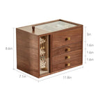 CHOSIN Black Walnut Wooden Jewelry Box for Women Classical Solid Wood 4-Layer Jewelry Organizer Double Sided Visibility Necklace Storage Layer Watch Necklace Ring Earring Mothers Day Gifts for Mom - style: 4 Layer C