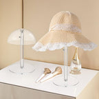 JUESHA Clear Acrylic Hat Display Stand Height Adjustable, Countertop Hat Holder for Baseball Caps Cowboy, Wig Head Counter Stand for Closet (PATENT PENDING) - size: Standard