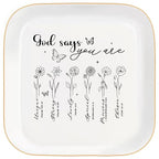 God Says You Are - Christian Bible Verse Jewelry Dish Trinket Tray - Unique Ceramic Ring Jewelry Tray for Women (God says you are) - style: God says you are