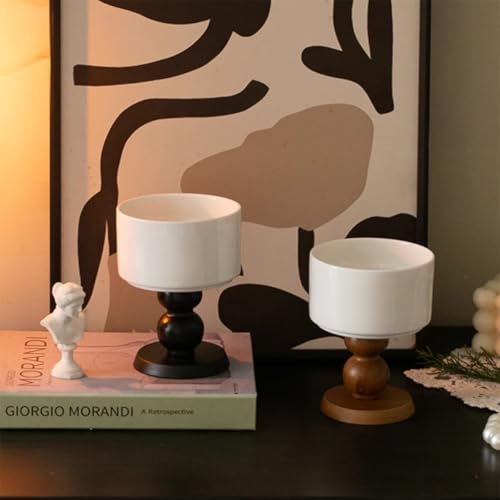 Marble Wood Candlestick Holders, Natural Stone Candle Holder Decorative Candle Stands for Home Decor Wedding, Dinning, Party, Table Centerpieces