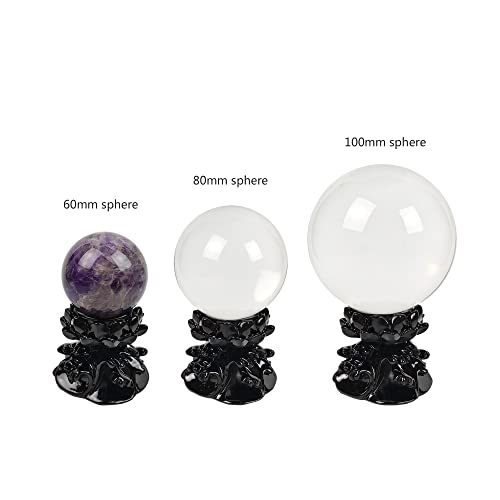 Lotus Crystal Ball Stand Sphere Display, Natural Healing Feng Shui Glass Orb Holder Base Statue Decoration, for 60mm-100mm Sphere - style: Lotus