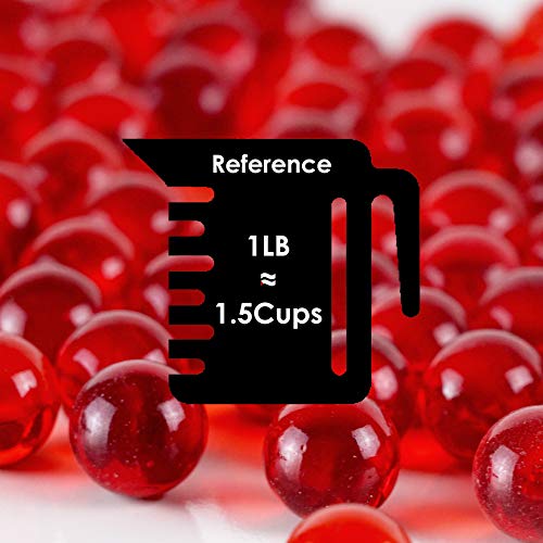 CYS EXCEL Red Glass Gemstone Vase Filler (3 LBS) Aquarium Round Marble Beads Decorative Mosaic Pebbles - color: Red, size: 3 LBS