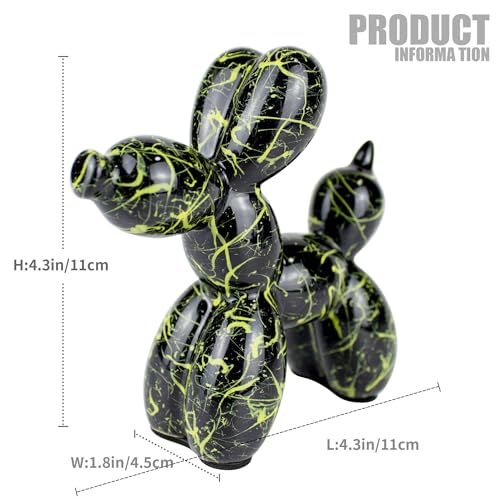 Creative Black Balloon Dog Statues Small Ceramic Animal Sculpture Modern Home Decor Living Room Desktop Decorations Bedroom Office Cabinet Ornament (Black-C) - color: Black-c