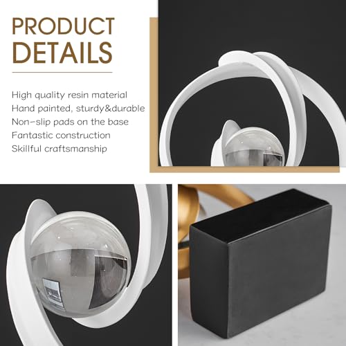 Modern White Statue Decor for Living Room, Abstract Art Sculptures Home Décor Accents for Coffee Table TV Stand Bookshelf, Resin Decorations for Dining Room Office Bedroom - color: F-white