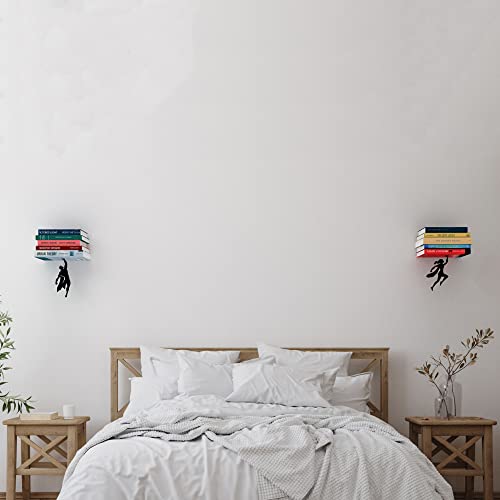 Artori Design Floating Bookshelf for Kids, Invisible Metal Book Shelf, Wall Decore Book Lovers Bookshelf (Wondershelf+Supershelf) - size: Wondershelf + Supershelf