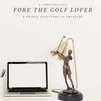 9.8" Bronze Golfer Girl Statue, Golf Figurines Bronze Statues and Sculptures Handmade Art Collectible for Home Office Decor - size: 9.8" Girl
