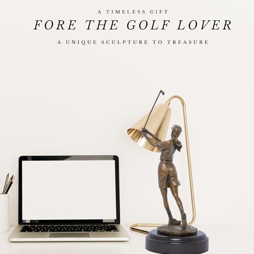 9.8" Bronze Golfer Girl Statue, Golf Figurines Bronze Statues and Sculptures Handmade Art Collectible for Home Office Decor - size: 9.8" Girl