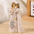 NAN ZAI NAN FANG Mother Daughter Figurine Gifts for Mom from Daughter 5.5" Resin Sculpted Hand-Painted Figure Birthday Mothers Day Thanksgiving for Moms Mother-in-Law - style: Mother and Daughter Embracing