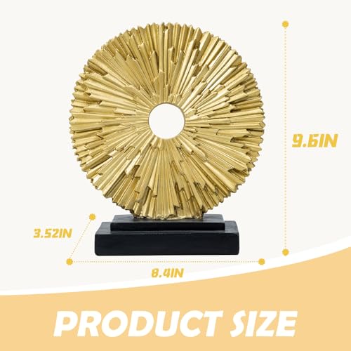 Abstract Statue for Home Decor,Office Desk Sculpture for Men,Creative Round Line Ornament for Bookshelf,Modern Decorative Sculpture,Bedroom,Livngroom,Table(Gold) - color: Gold, size: Round Statue