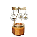 kingnero Lavender Scented Candle Carousel Rotary Candle Holder Spinning Tea Light Birthday Gifts for Women, Mom, Wife, Girlfriend, Sister, Female Friends, (Gold Ginkgo Leaf) - color: Gold Ginkgo Leaf