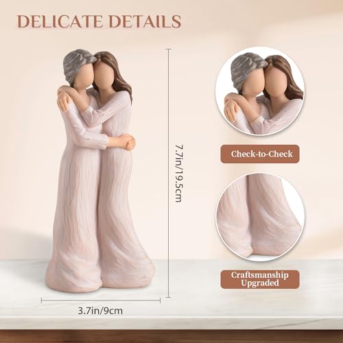 Storieme Sentimental Gifts for Mom from Daughter: Mother Daughter Hugging Resin Figurines Sculpture - Mom's Gift for Birthday Mother's Day Christmas Home Decor - style: Hugging