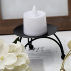 Geesatis 2 Pcs Candlesticks for Pillar Candles Metal Modern Style Pillar Candle Holder Stand Plate Candle Tray for Party, Black - color: Black