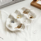 White 6 Grid Jewelry Dish Tray, Vanity Ring Dish Ceramic Jewlery Trays Trinket Ring Holder,Room Decor Aesthetic,Decorative Vanity Key Tray for Women (Grid) - style: Grid