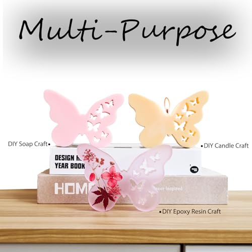 Butterfly Epoxy Resin Molds 2 Pack Butterflies Silicone Mold for Candle Making DIY Soap Resin Casting Art Crafts Mould Home Wedding Decoration Paperweight Craft Gift Concrete Cement Plaster Moulds - color: 2pcs Small Butterfly Molds