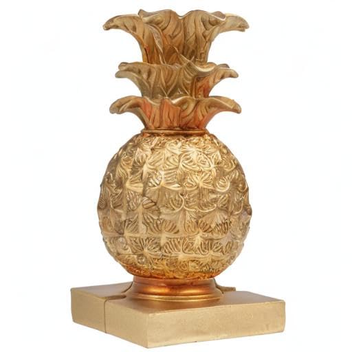 Creative Co-Op Pineapple Shaped Gold Resin Bookends (Set of 2 Pieces)