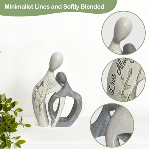 White Couple Arm in Arm Resin Figurine, 6" H, Romantic Gifts for Him & Her, Modern Abstract Design, Engagement Anniversary Wedding Keepsake Home Decor - style: Arm in Arm