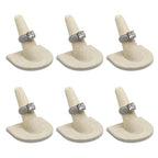 MOOCA 6 Pcs Set Beige Linen Finger Ring Display, Ring Holder Display, Jewelry Storage Jewelry Stands for Shows, 2" W x 2" H - color: Beige Linen