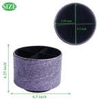 lizimandu Round Leather Art Supply Organizer,Remote Control Holder,360 Degree Spinning,Multi-Functional Pencil Holder,4 Compartments Desktop Stationary Organizer(1-Carved Metal Purple) - color: 1-Carved Metal Purple