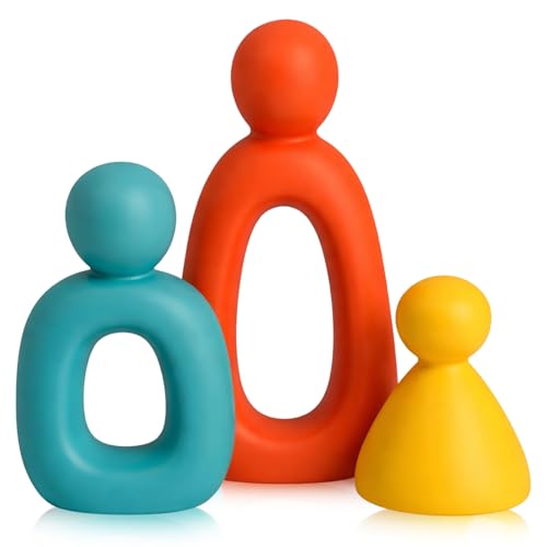 Youyole Abstract Family of 3 Figurines Sculpture Modern Home Decor Love Sculpture Home Decorative Accents Abstract Decorative Statue for Living Room Office Table Shelves Decorations (Medieval Color) - color: Medieval Color