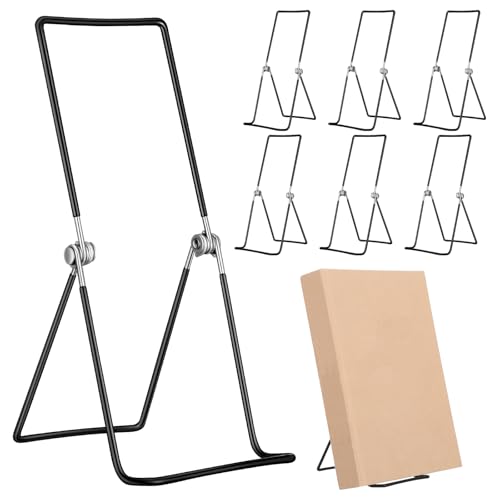 6 Pack 9.17 Inch Large Metal Book Stand for Display Adjustable Display Holder Easel Collector Stand for Home Office Back to School Books Frames Comic Plates Album CD Magazine - size: 9.17 Inch