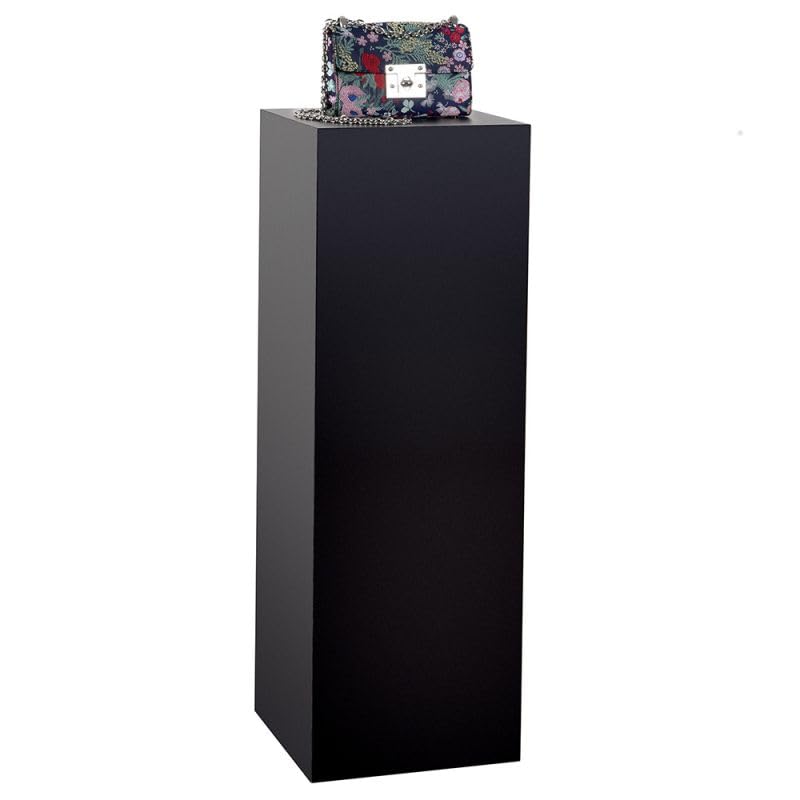 shopPOPdisplays Black Laminate Display Pedestal - Fully Assembled - Museum-Quality for Sculptures, Retail Displays, Trophies with Matte Finish - 200 lb. Capacity (12" W x 12" L x 24" H) - size: 12" W x 12" L x 24" H