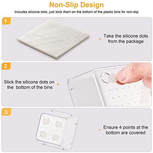 SMARTAKE 28 Piece Drawer Organizers with Non-Slip Silicone Pads, 4-Size Desk Drawer Organizer Trays Storage Tray for Makeup, Jewelries, Utensils in Bedroom Dresser, Office and Kitchen, Clear - size: 28 PCS