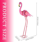 35" Flamingo Garden Statues & Sculptures, Metal Birds Yard Art Outdoor Statue, Large Pink Flamingo Lawn Ornaments for Home, Patio, Backyard Decor - size: 35Inch