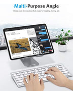 OMOTON Tablet Stand Holder Adjustable, T1 Desktop Aluminum Tablet Dock Cradle Compatible with iPad Air/Mini, iPad 10.2/9.7, iPad Pro 11/12.9, Samsung Tab and More, Grey - color: Grey