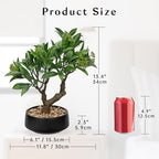 Artificial Bonsai Tree, Small Bay Laurel Bonsai Tree 13" Indoor Bonsai Tree Fake Potted Plant Decorative Fake Desk Plant Decor with Ceramic Pot for Home Office Living Room Bedroom Bathroom Table Shelf - style: Japanese