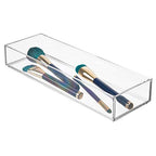 iDesign Clarity Plastic Drawer Organizer, Storage Container for Silverware, Utensils, Kitchen Gadgets in Pantry, Cabinets, Countertops, 4" x 12" x 2" - Clear - color: Clear, style: Pack of 1