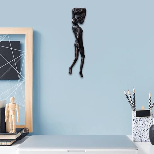 Climbing Man Wall Sculpture – Resin Decor Figure, Modern Art Accent, Black Home Ornament | Unique 3D Hanging Statue Piece, Artistic Abstract Wall Decoration Setup Living Room Bedroom Workplace Design - size: handed rock climbing, style: Black