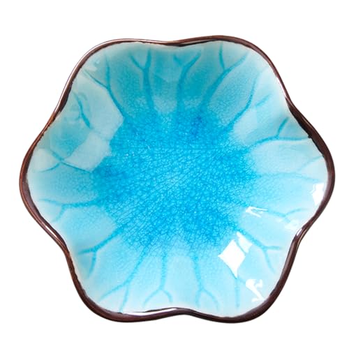 Ice Cracking Leaf Jewelry Dish, Decorative Ring Holder Small Trinket Tray Bowl, Gifts for Daughter Mom Friends, Lake Blue. - color: Lake Blue-Ice