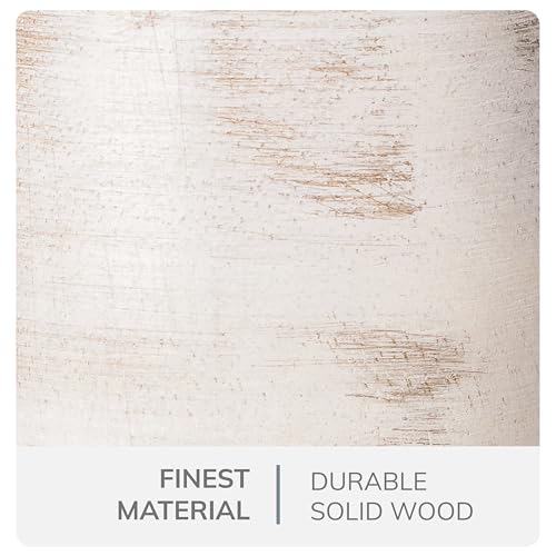 JFY Designs Hand Carved Solid Wood Candle Holder Set of 3 - Pillar Candle Holders Decorative Candlestick Holder for Home Décor, Wedding, Dinning, Party - color: White Wash