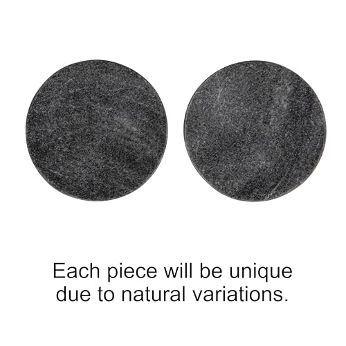 Creative Co-Op Marble Round Soapdish, Grey - color: Grey