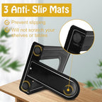 14 PCS/7 Pair Black Metal Bookends, 6.5 x 4.9 x 5.7in Heavy Duty, Non-Skid, Universal Book Stopper