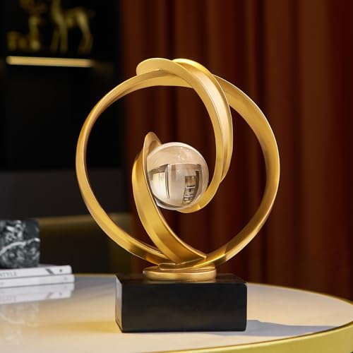 Modern Gold Statue Decor for Living Room, Abstract Art Sculptures Home Décor Accents for Coffee Table TV Stand Bookshlf, Resin Decorations for Dining Room Office Bedroom - color: F-gold