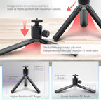 Kado Metal Portable Monitor Stand Tripod, 100x100mm 75x75mm Wall/Arm Mount Adapater Bracket Plate, 360° Ball Head and 1/4" Screw Compact for Phone, Tablet, Projector, Camera and Webcam - style: Charcoal Gray