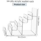 Acrylic Wallet Display Stand Purse Handbag Organizer, Clear Jewelry Riser Display Stand Purse Display Rack, Acrylic Display Shelf for Cosmetic Perfume Jewelry Sunglasses Handbag (2 PCS-6 Tier) - size: 2 PCS-6 Tier