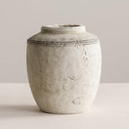 Ceramic Flower Vase, Rustic Farmhouse Terracotta Vase for Home Decor, Aesthetic Decorative Pottery Vases for Table Centerpiece, Living Room, Bookshelf, Bedroom, Kitchen, 7.28" (Small) - size: Small