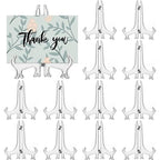 LonlyEagle 12 Pack 4 Inch Clear Plastic Easels or Stand/Plate Holders to Display Pictures or Other Items at Weddings, Plate Stands for Home Decoration, Birthdays, Tables - size: 4 inch