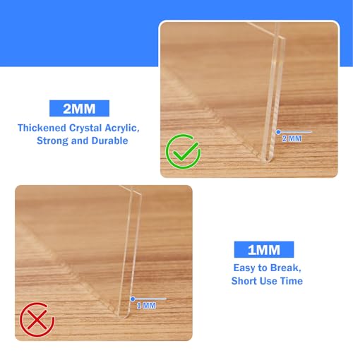 12 Pack Acrylic Sign Holder 8.5 x 11 Horizontal Slant Back Acrylic Stands for Display Plexiglass Clear Acrylic Display Stands for Ad Frame, Picture Photo Frames, Promotions, Restaurants, Office - size: Horizontal 12 Pack 11x8.5''
