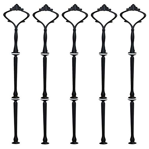 3 Tier Cake Stand Fitttings Kits Fruit Cake Plate Handle Fitting Cupcake Hardware Rod Stand Holder Black Crown 5 Sets（Plate not Included） - color: Black
