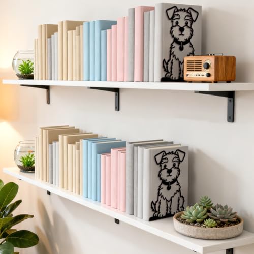 Peacoblue Metal Bookends for Shelves, Modern Decorative Heavy Duty Study Book Ends Stoppers for Office, Desk, Shelf, Room 5.3"x4.3"x7.9" Cast Iron Simple Tall Bookends 1 Pair (Cute Shanari Dog) - style: Cute Shanari Dog