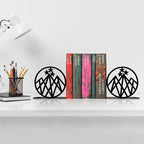 Celestial Mountain Bookends - Heavy Duty Metal Shelf Decor for Fantasy Book Lovers, Starlight Night Inspired Study Rooms, Office Decor & Bookish Gifts