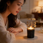kingnero Lavender Scented Candle 6.3 oz/180ml, Carousel Rotary Candle Holder Spinning Tea Light Birthday Gifts for Women, Mom, Wife, Girlfriend, Sister, Female Friends, (Swallow) - color: Swallow